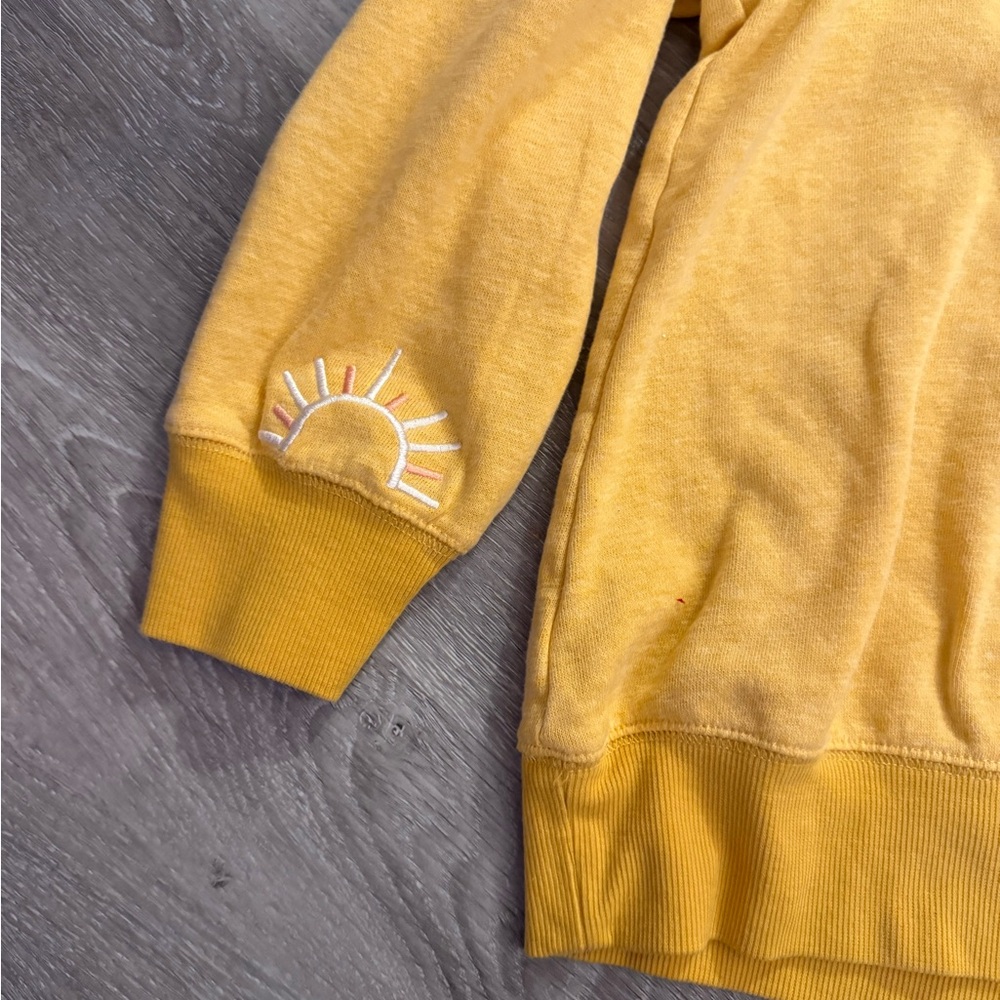 Yellow Sweatshirt with Sun Embroidery